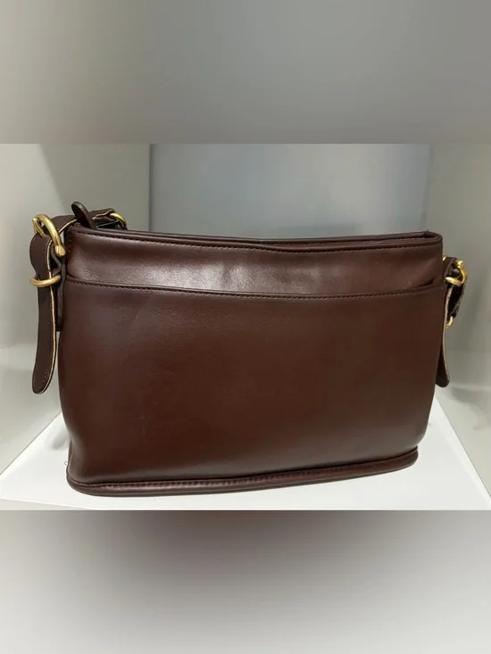 Rare Vintage Coach Equestrian Zip (#9802) Leather Shoulder Bag in Mahogany - Picture 8 of 13